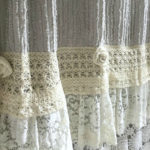 Linen Curtain with Crochet