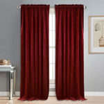 Cotton Luster Velvet Curtain - Dark Red