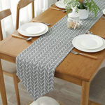 Gray Arrow Table Runner Cotton Linen Runners
