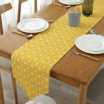 Diamond Checkered Table Runner Cotton Linen Runners