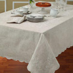 White Petal Floral Pattern Tablecloth