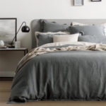 Linen Duvet Cover in grey color