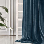 Linen Melange Curtain - Navy Blue