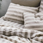 French Linen Duvet Cover with Stripes