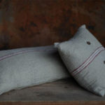 Red Stripe Gray Pillow Cover