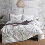 Leaf Pattern Linen Comforter Set