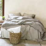 Light Gray Stone Washed Duvet Cover