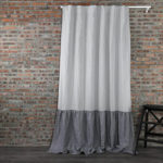 Linen Curtain - White/Grey