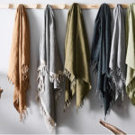 Vintage Linen Fringed Throw