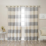 Cabana Stripe Curtains - Midnight