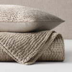 Velvet Champagne Pick Stitch Quilt Sham