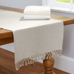 Fringed Linen Knotted Table Runner