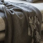 Soft Linen Grey Throw