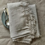 Frayed Edge Linen Tablecloth, Natural Linen