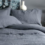 Slate Gray Stonewashed Linen Duvet Set